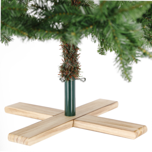 Juletrefot i tre og metall for kunstig juletre