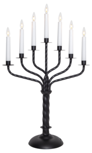 Star Trading Bore adventsljusstake LED, svart metall