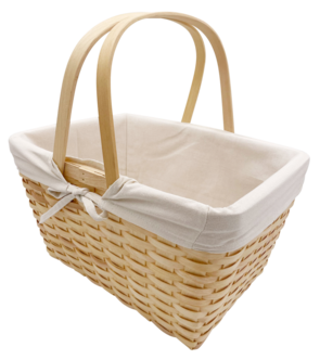 Flätad picknickkorg med avtagbart foder