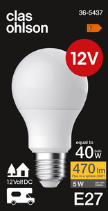 Lavvolts LED-pære E27 12 V