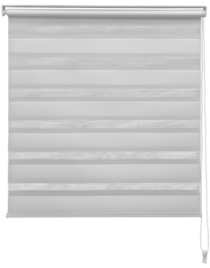 Rullgardin Dag & Natt, skruvfri med kulkedja, vit