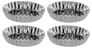 Tartelettformar 9 cm, rostfritt stål, 4-pack