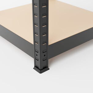 Smal oppbevaringshylle metall, svart, 40 x 40 x 180 cm