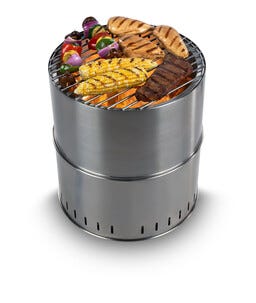 Portabel eldstad med grillgaller, utomhus, 38 x 44 cm