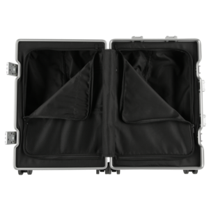 Koffert med 8 hjul, aluminium, grå, 56x38x22 cm