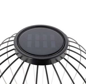 Solcellslampa svart metall, 36 cm