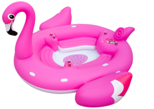 Uppblåsbar flotte Mega Flamingo 3,7 x 3,7 meter
