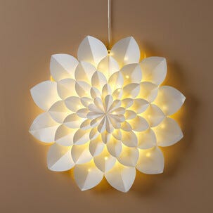 Batteridriven julstjärna blomma, vit, 50 cm, Northlight