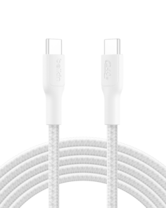 Belkin BoostCharge Pro Braided flettet USB-C-kabel 240W, hvit