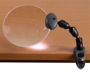 Förstoringsglas med belysning och stativ