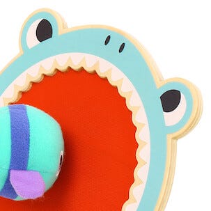 Catchballset Haj trä med 2 racketar, från 3 år