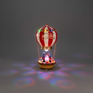 Konstsmide luftballong med nisse og LED, 31,5 cm