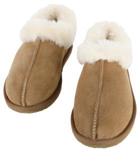 Varma innetofflor mocka dam och herr, beige