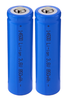 Laddningsbart batteri 14500, 3,7 V/850 mAh Li-Ion, 2-pack