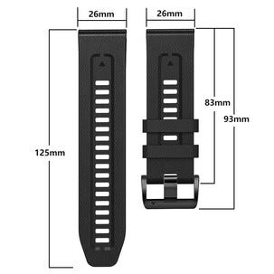 Armbånd til Garmin 26 mm, lær og silikon