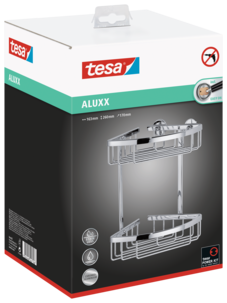 Tesa Aluxx dubbel duschhylla, krom