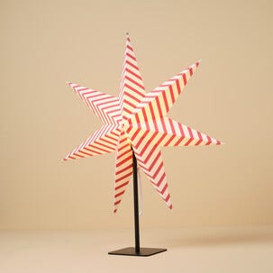 Adventsstjärna röda och vita ränder, papper, 50 cm
