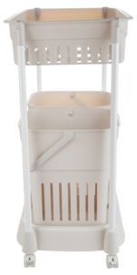 Tralle med 2 skittentøyskurver og 1 kurv, 52,5 x 34 x 70 cm