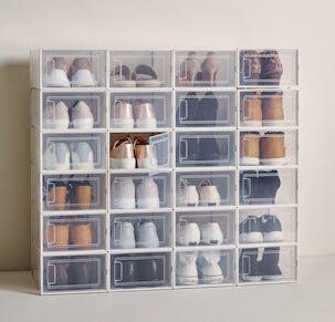 Stablebar skoeske med dør, 4-pakning