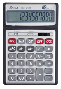 Miniräknare med vinklingsbar display