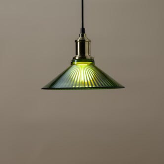 Kattovalaisin Viola vihreä lasi 25 cm Northlight