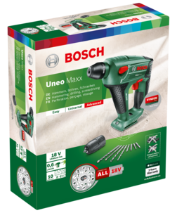 Bosch Uneo Maxx 18 Poravasara ja poranterät