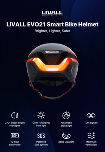 Livall EVO21 Commuter+ Smart sykkelhjelm, svart