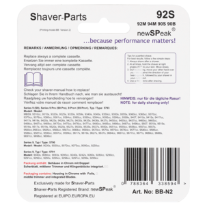 Rakhuvud 92S till rakapparat Braun Series 9