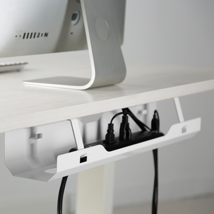 Kabelkanal for skrivebord, kabelskjuler i metall, hvit, 60 cm