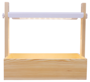 Drivbänk inomhus LED och timer, vit/trä