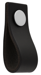 Läderknopp Ari svart, 65 mm

