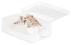 Skoeske plast, stablebar, 3-pakning