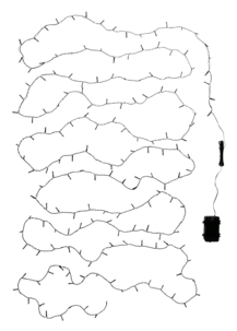 Paristokäyttöinen valoketju ulkokäyttöön, valkoinen valo