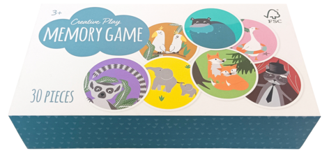Memoryspel med djurmotiv, 30 bitar, från 4 år