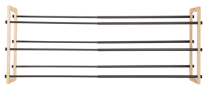 Justerbar skohylle i tre/metall 