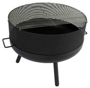 Eldstad med lock och gnistskydd, 59 x 49 cm