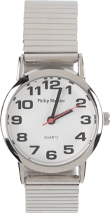 Analog armbandsklocka för dam och herr, silver