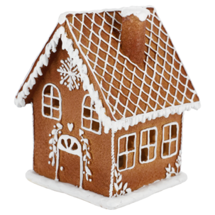 Pepparkakshus med LED-belysning, 16 cm