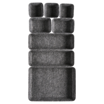 Förvaringsaskar kontor filt grå, 8-pack