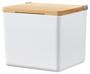 Tesa Baboo självhäftande hylla med lock i bambu, vit