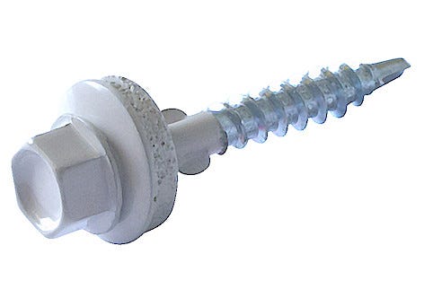 Farmarskruv för plasttak, vit