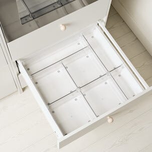 Laatikon jakaja, läpinäkyvä, korkeus 7,3 cm