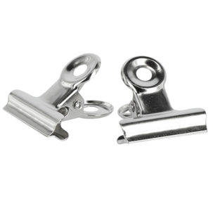 Bulldog-klemmer i metall 22 mm sølv, 10-pakning