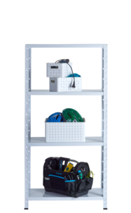 Plåthylla med 4 hyllplan