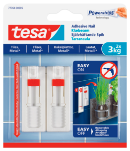 Itsekiinnittyvä koukku Tesa, valkoinen