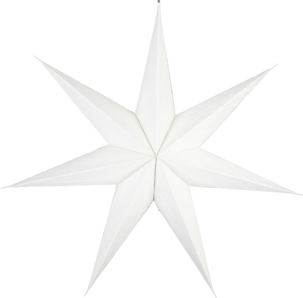 Stor adventsstjerne brettet papir hvit 70 cm, Northlight