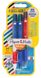 Kulspetspennor Paper Mate InkJoy Quatro, 3-pack