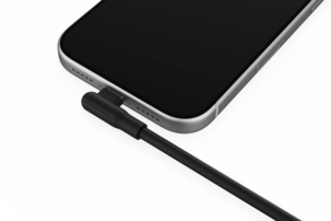 USB-C–USB-C-kaapeli 60 W, kulmattu, 2 m, musta