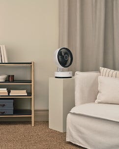 Bordsfläkt med timer 24 cm, hopfällbar