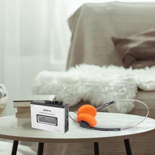 Groov-e bärbar kassettspelare Bluetooth vit, PS530SR